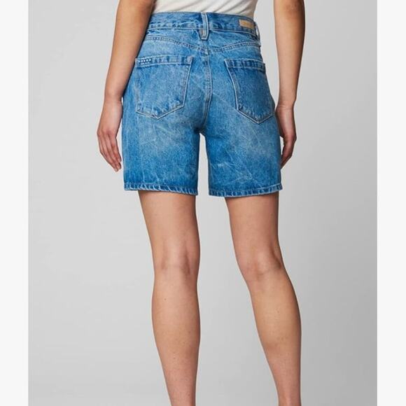 Blank NYC NWT Warren Overlap Asymmetric Button Fly Bermuda Denim Jean Shorts 30 - Picture 14 of 16